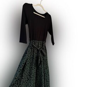 Green and Black Dress